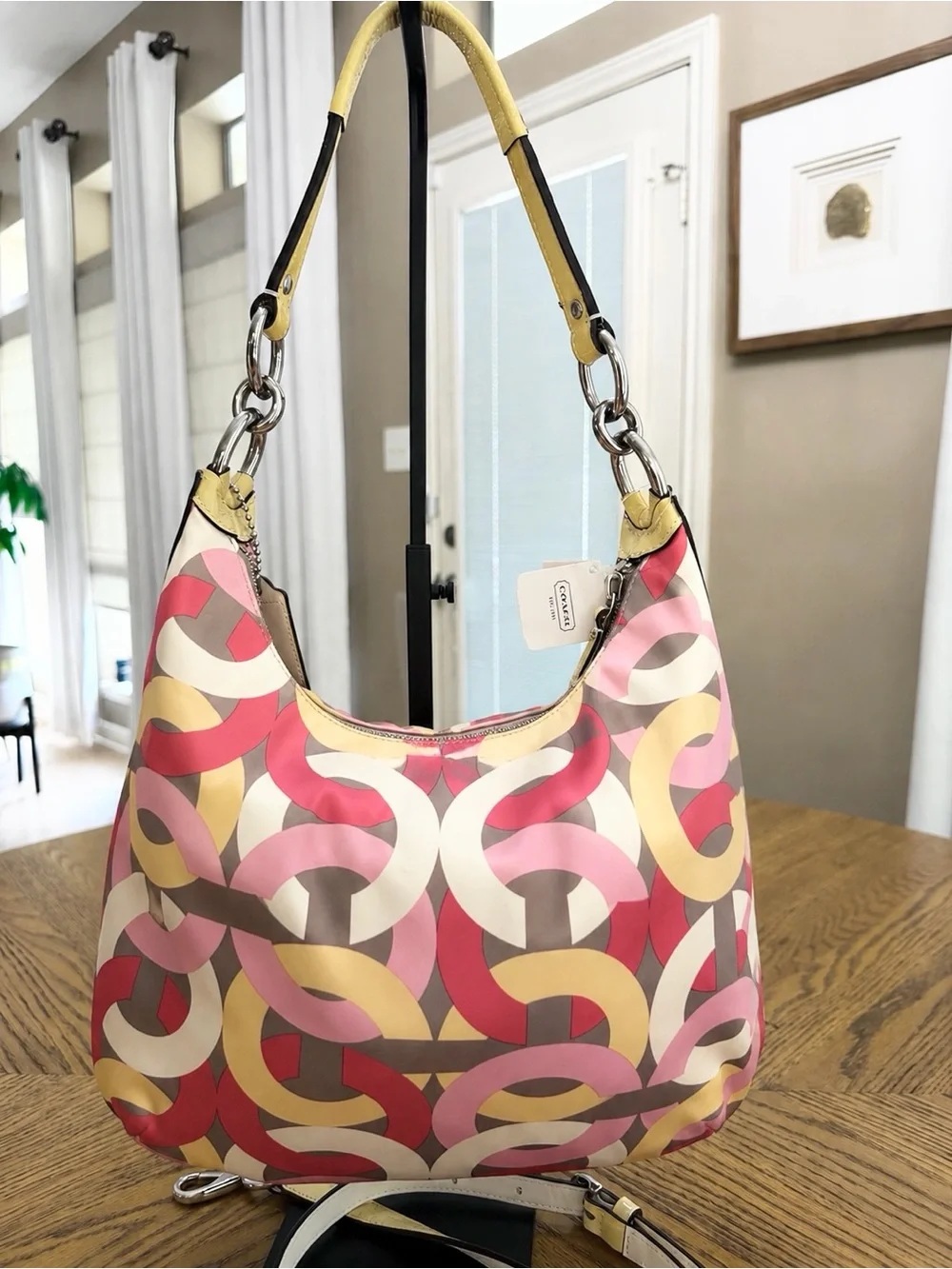 Coach Kristin Logo Chain Link Hobo Shoulder Bag